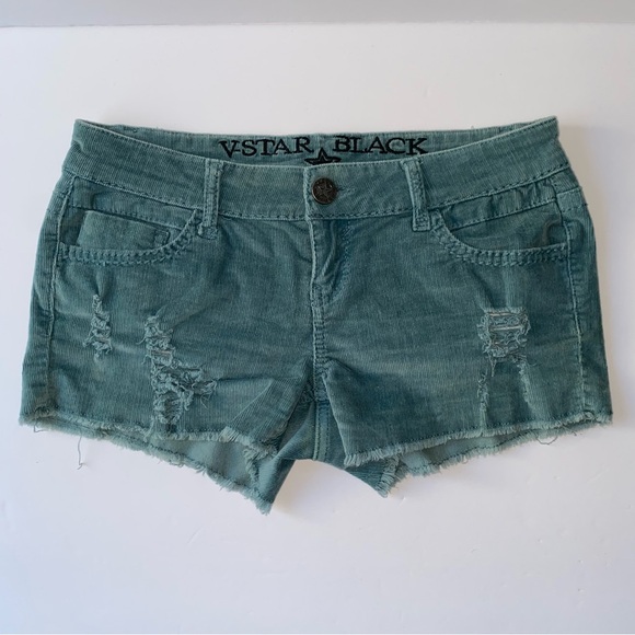 Vanilla Star Shorts Corduroy Cut off size 1 distressed blue - Picture 1 of 9